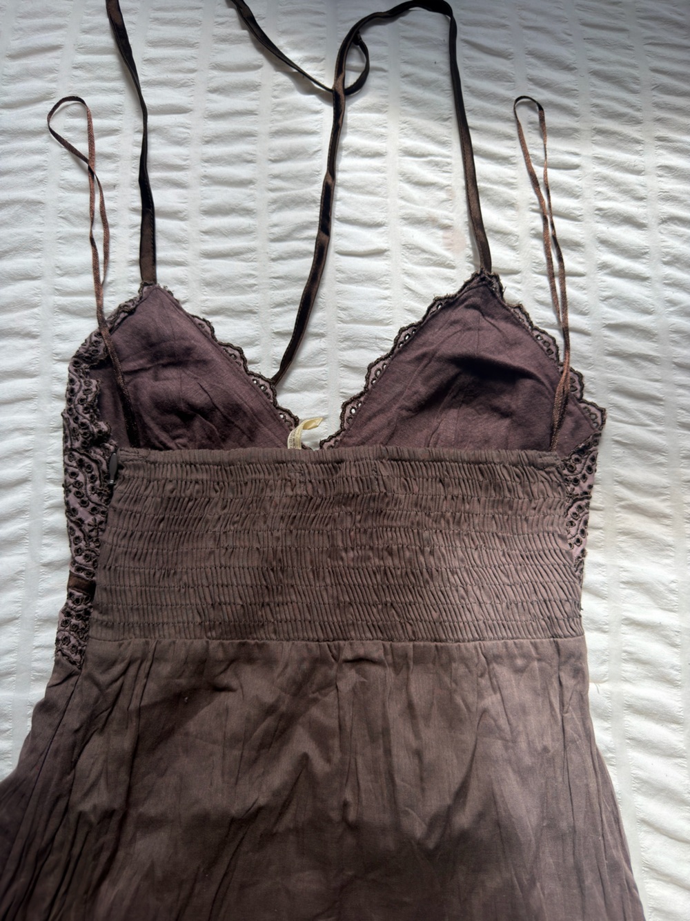 Guess Brown Maxi Dress with Lace Bodice - Picture 3 of 4